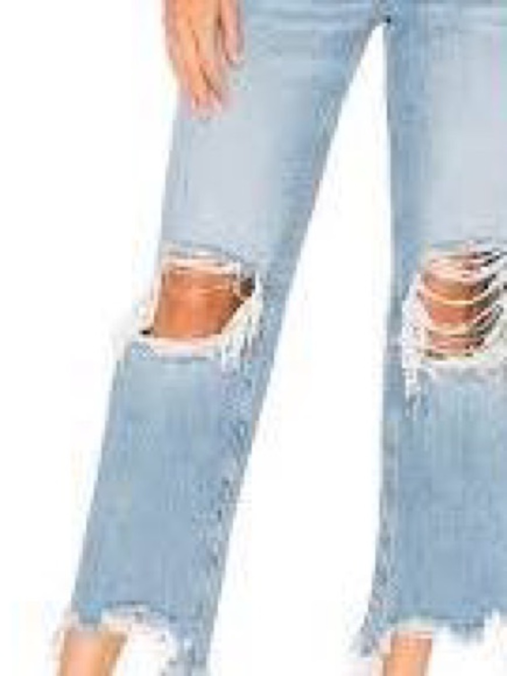 We The Free Light Blue Distressed Cropped Jeans